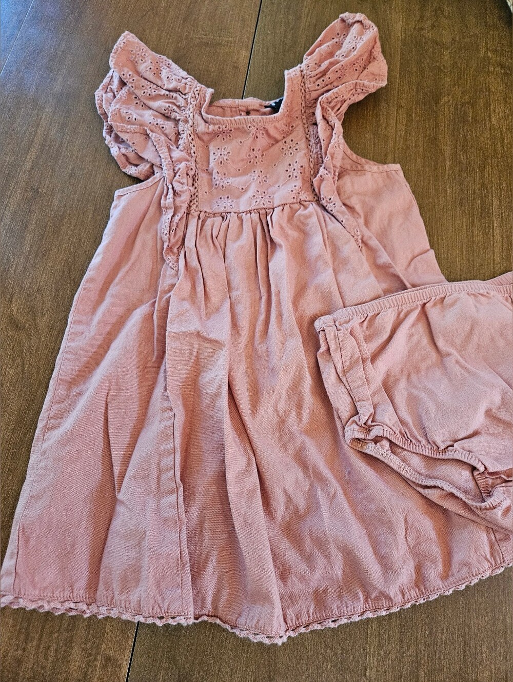 Art Class Eyelet Dress, 18 Month, Pink